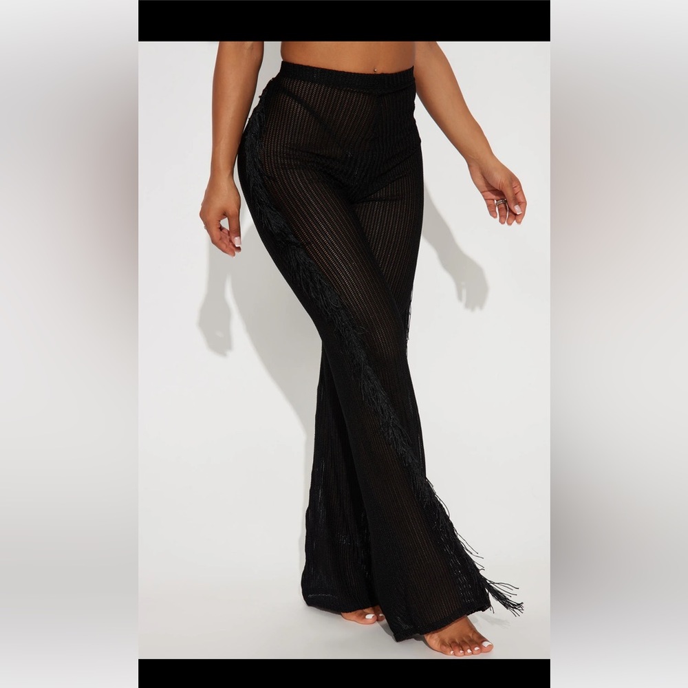 Black Tassle Coverup Pants